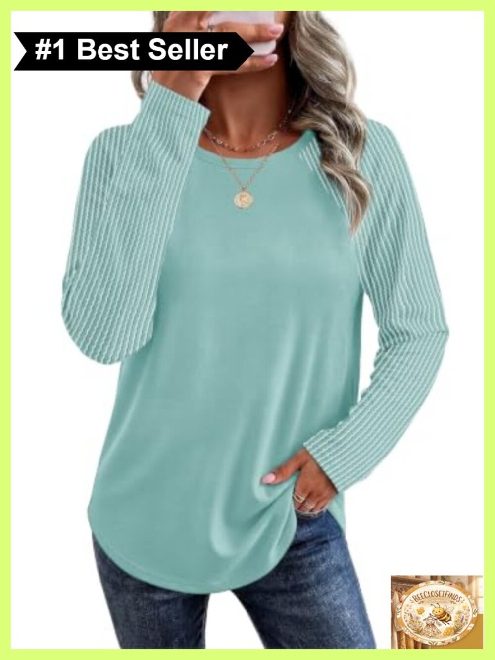 Womens Soft Lightweight Tunic Sweatshirt Long Sleeve Crew Neck Top